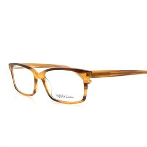 Classic Rectangular Light Amber Tortoise Eyeglasses by Cadillac 463 LA